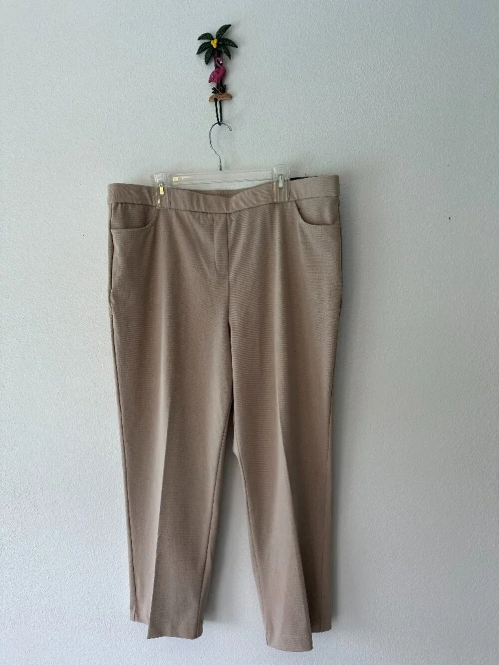Alfred Dunner Classic Fit Beige Ankle Pants XL Pull On Comfort Stretch